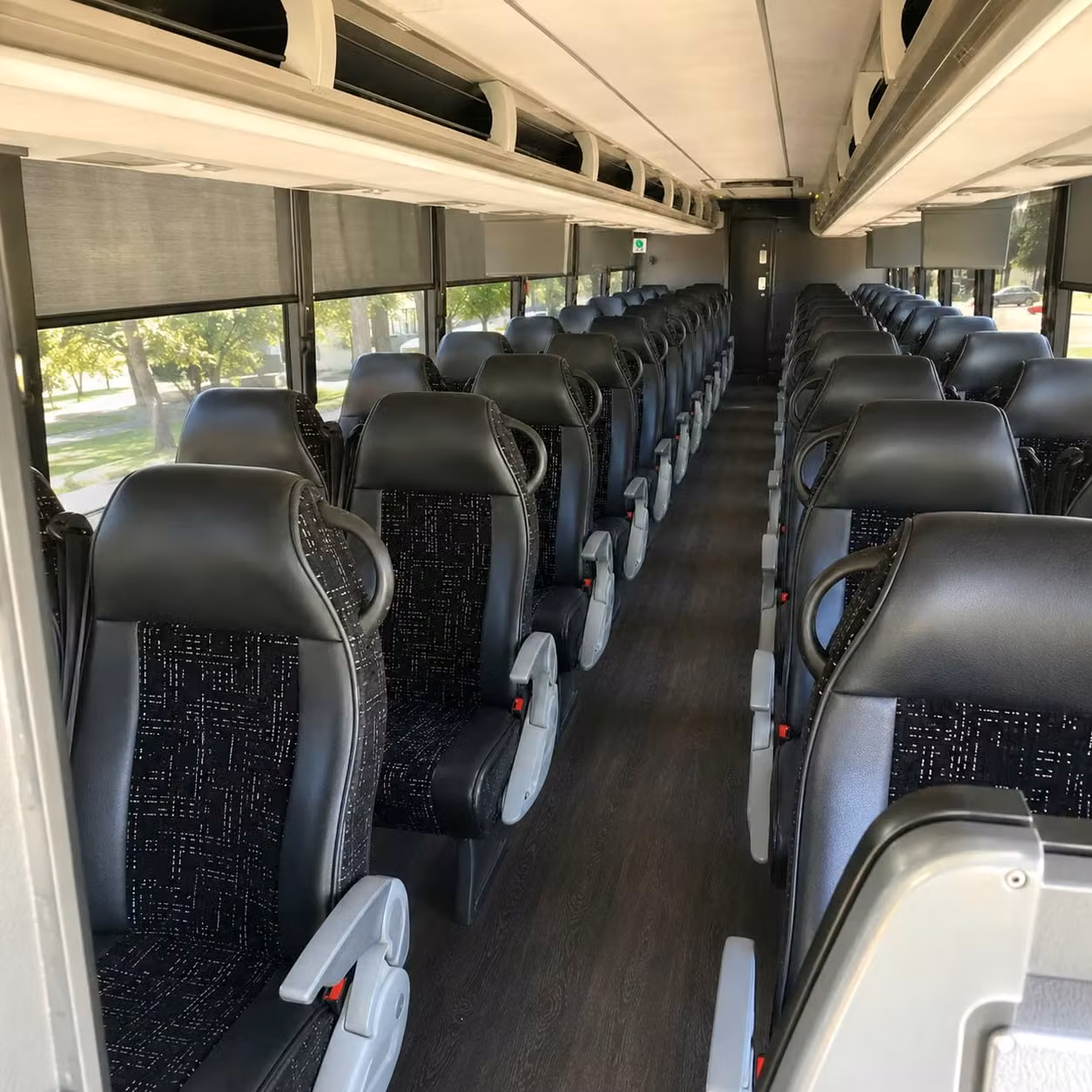 56 passenger charter bus inside